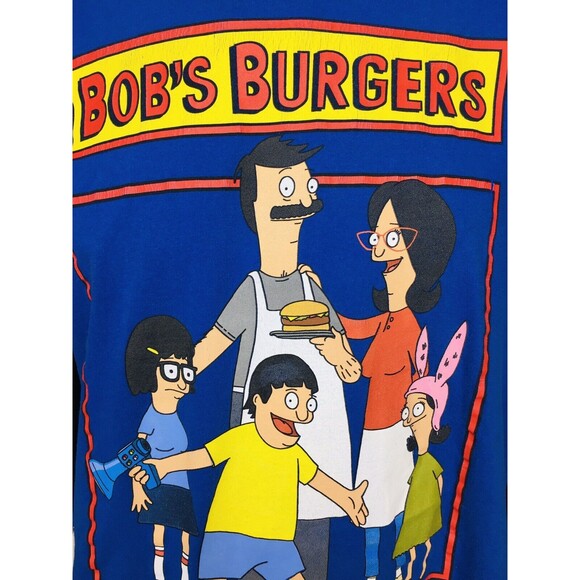 Bob's Burger Family Character Frame Graphic Tee Blue Men's Size Large - Picture 3 of 8
